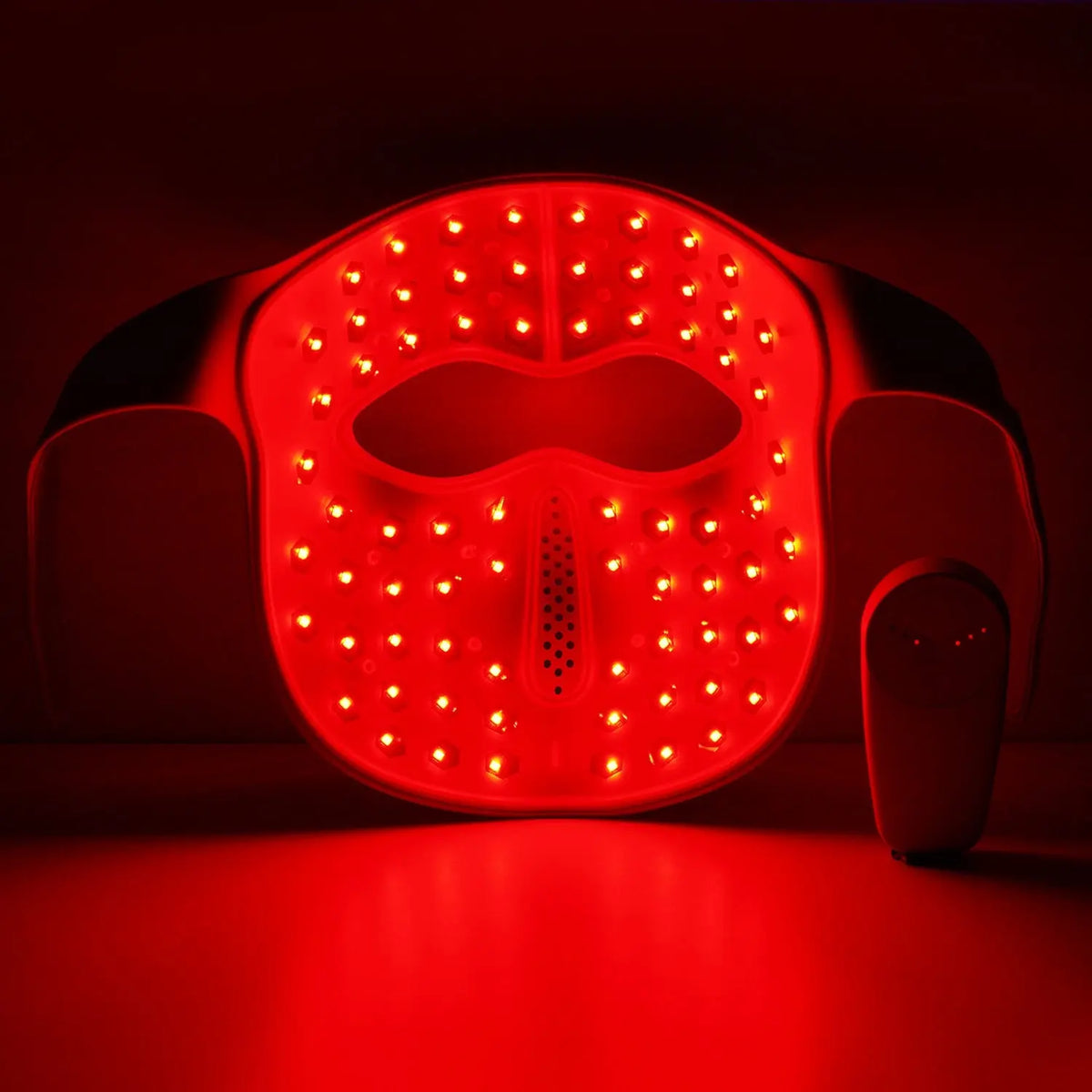Dermfix FreeGlow LED face mask in red light mode (630 nm with near-infrared)